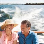 Ocean,,Happy,Couple,And,On,A,Boat,For,Retirement,Travel,