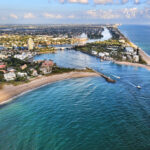 Aerial,View,Of,Hillsboro,Inlet,From,Atlantic,Ocean,To,Intracoastal