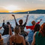 Women,In,The,Yacht,On,The,Sunset.,Birthday,Party,On